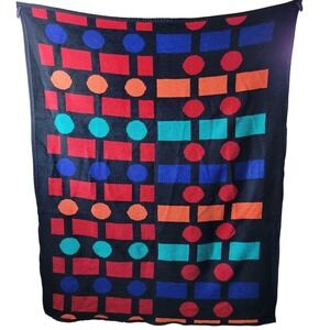 Retro LIDA Acrylic‎ Blanket With Geometric Pattern - 64" x 84"